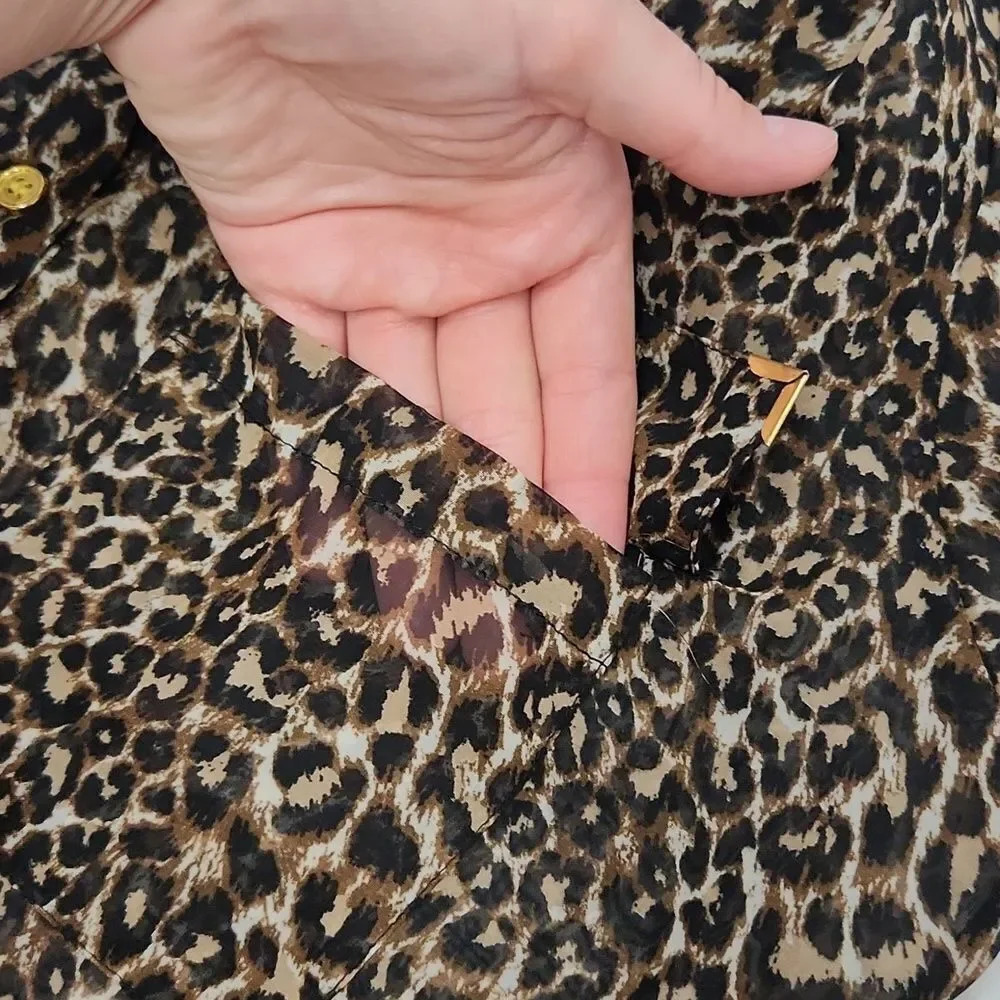 Wishful Park animal print sheer blouse size M - Picture 6 of 10